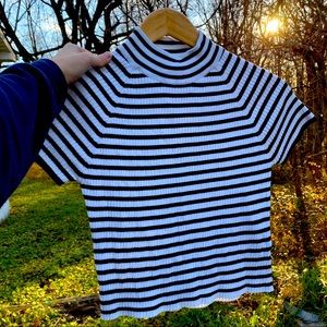 Kendall + Kylie Black and White Striped Top